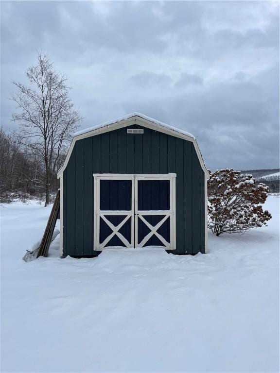 view of snow covered structure