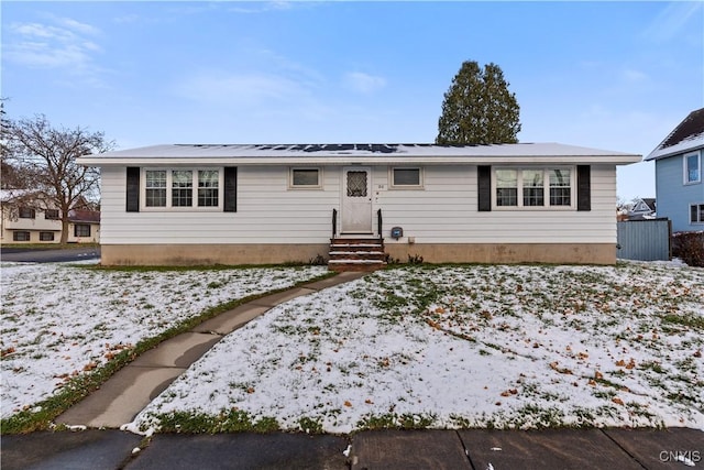 view of single story home