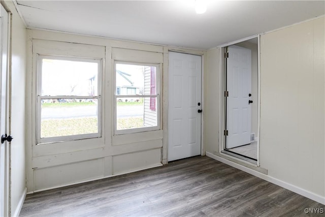 interior space featuring wood-type flooring