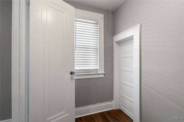 doorway to outside featuring dark hardwood / wood-style flooring and a healthy amount of sunlight