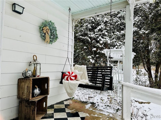 exterior space with covered porch