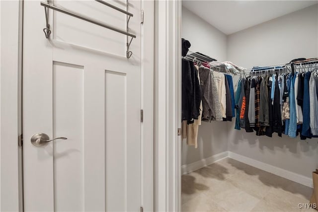 view of walk in closet