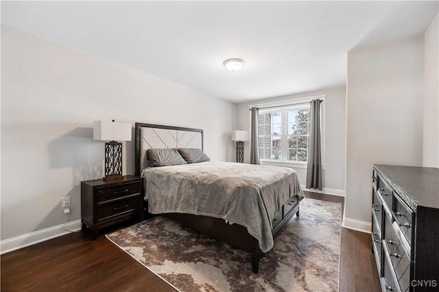 bedroom featuring dark wood-type flooring