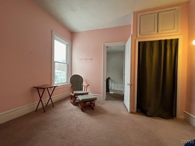 sitting room with carpet