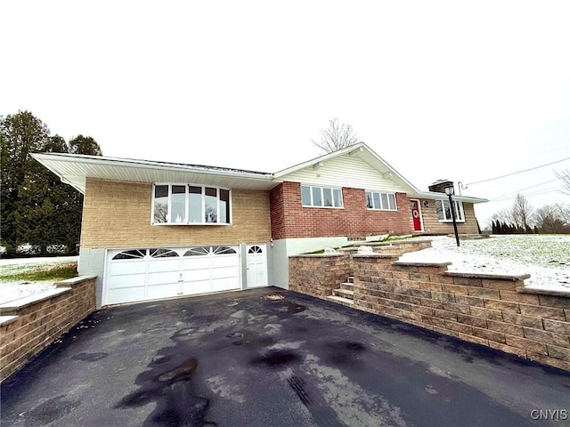 view of side of property featuring a garage