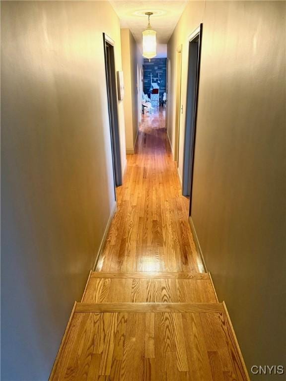 corridor featuring light hardwood / wood-style flooring