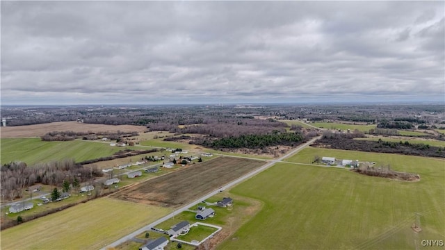 bird's eye view with a rural view