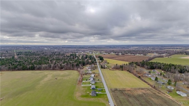 bird's eye view with a rural view