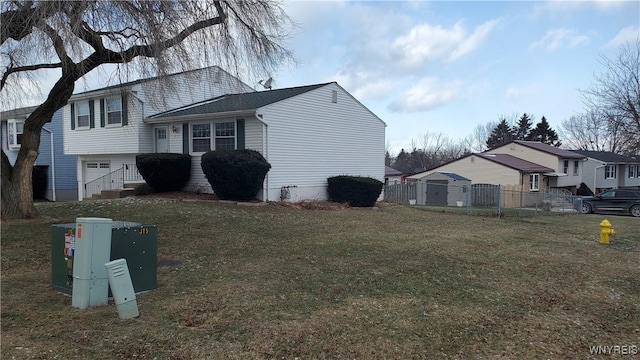 view of home's exterior featuring a lawn