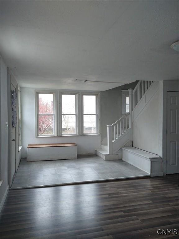 interior space featuring dark wood-type flooring