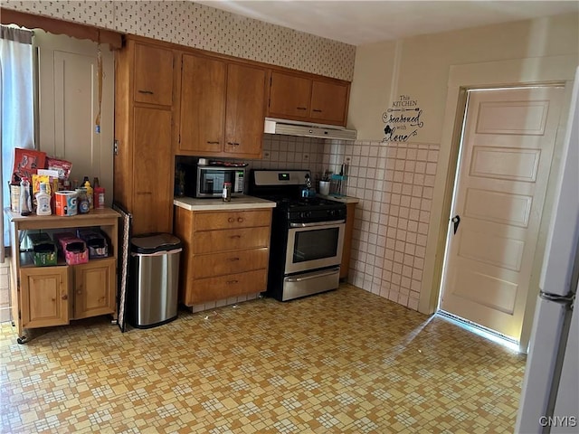 kitchen with appliances with stainless steel finishes