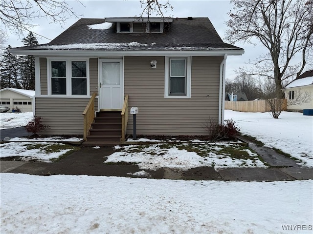 view of bungalow