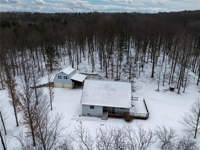 view of snowy aerial view