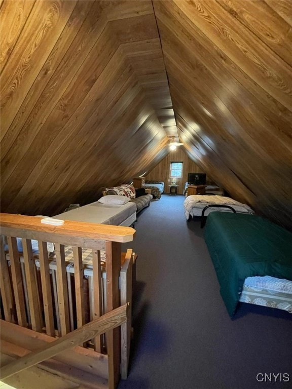 unfurnished bedroom with vaulted ceiling