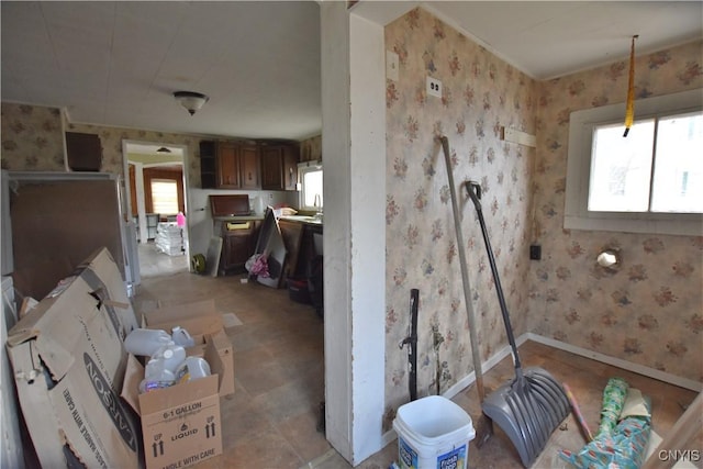 228 Main St, Theresa, NY 13691 - bathroom with wallpapered walls