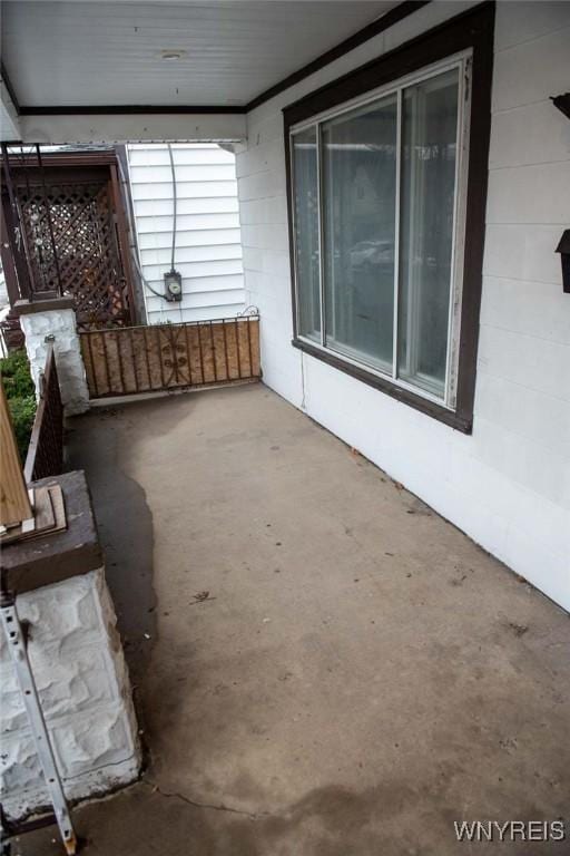 view of patio featuring a porch