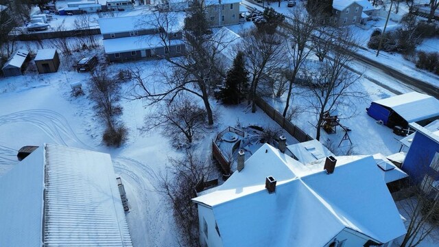 view of snowy aerial view