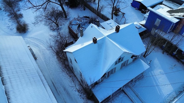 view of snowy aerial view