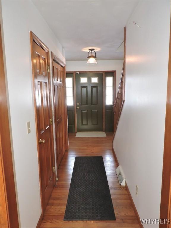 foyer entrance featuring light hardwood / wood-style flooring