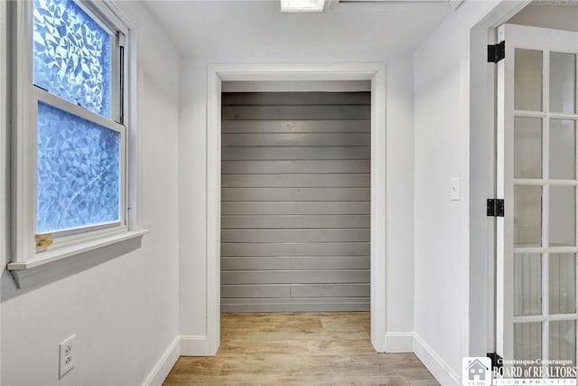 interior space with light hardwood / wood-style flooring