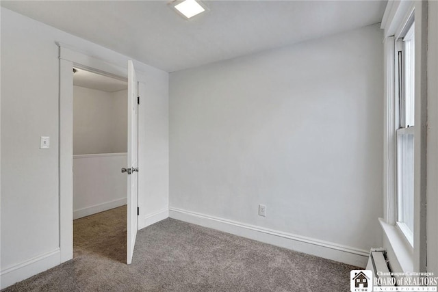 unfurnished room featuring carpet