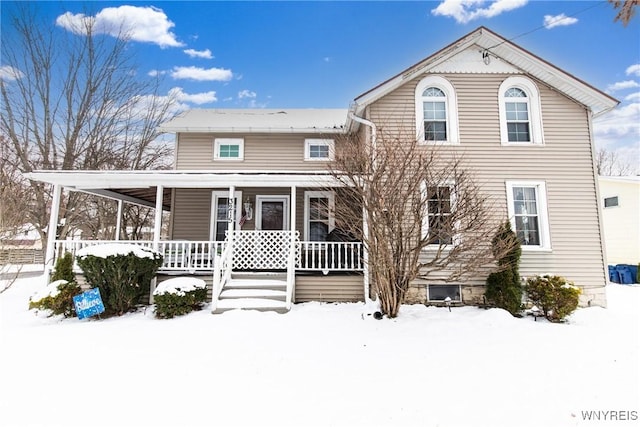 view of front of property with a porch