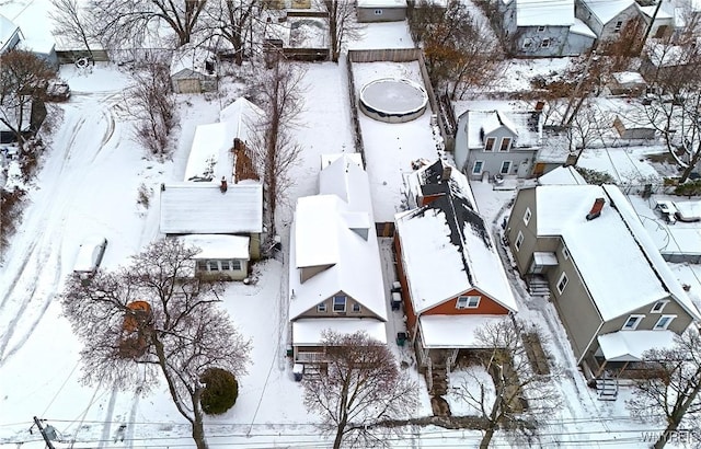 view of snowy aerial view