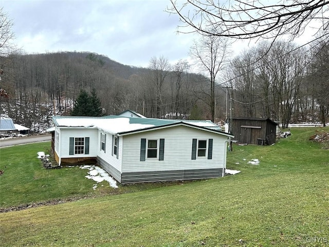 rear view of property with a yard