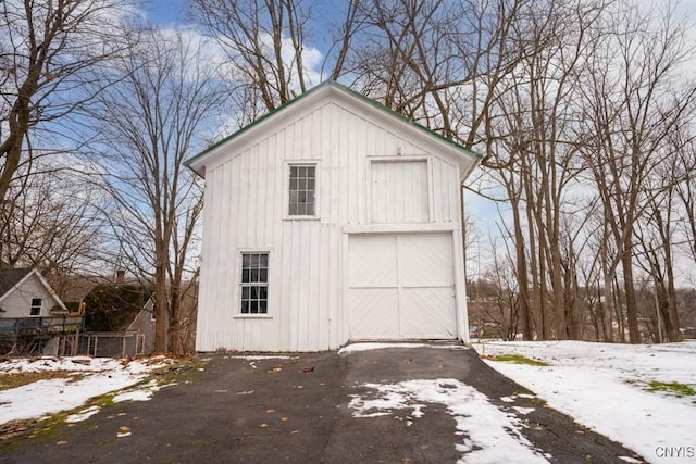 view of snow covered structure