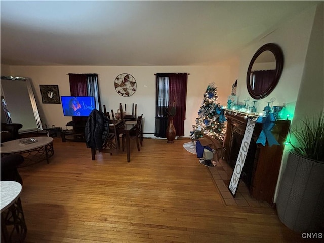 dining room with light wood-type flooring