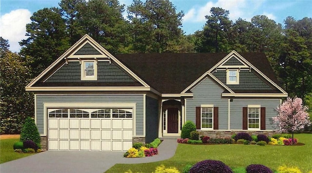 craftsman-style house featuring a front lawn