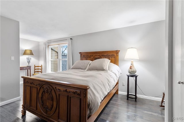 bedroom featuring dark wood-type flooring