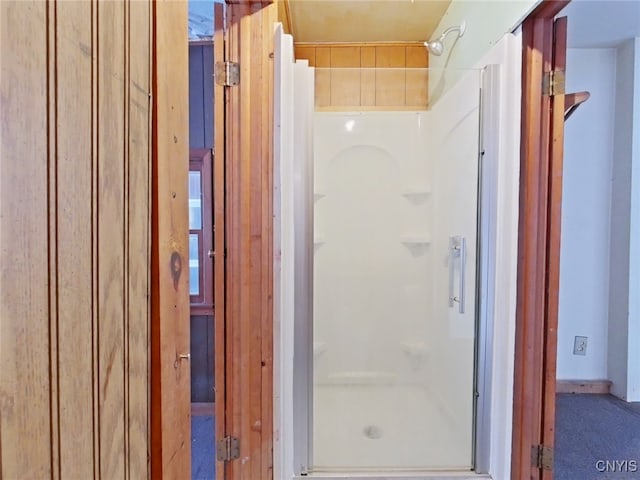 bathroom featuring walk in shower