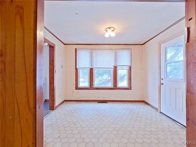 interior space featuring ornamental molding