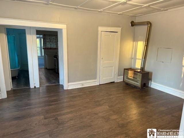 interior space with dark hardwood / wood-style flooring