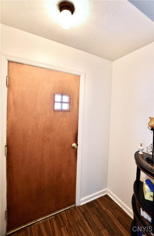 entrance foyer with dark hardwood / wood-style floors