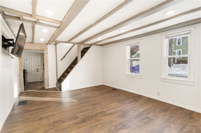 interior space featuring dark hardwood / wood-style flooring