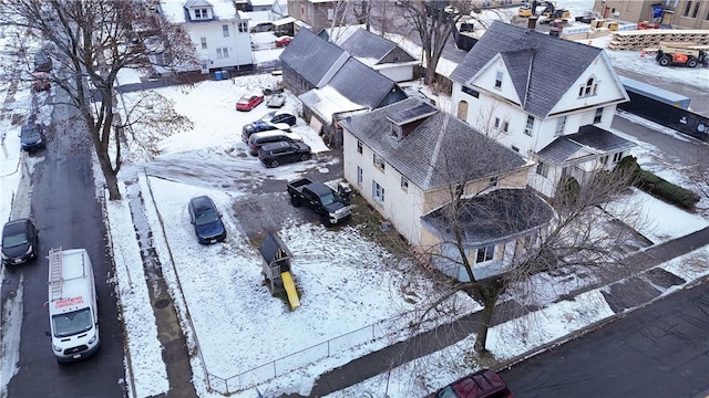 view of snowy aerial view