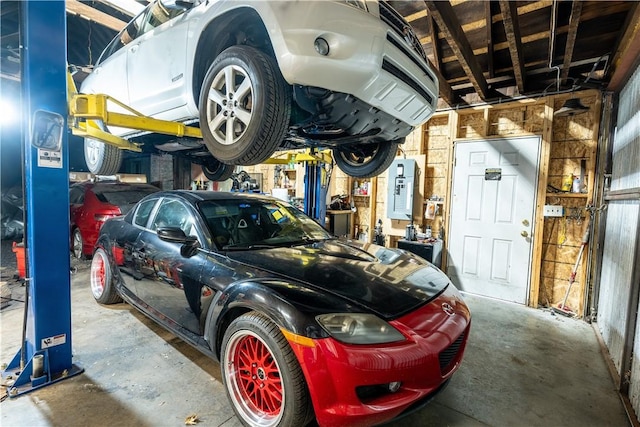 view of garage