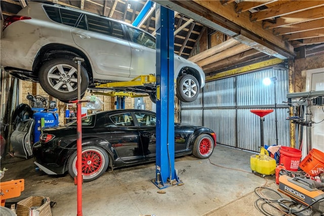 view of garage