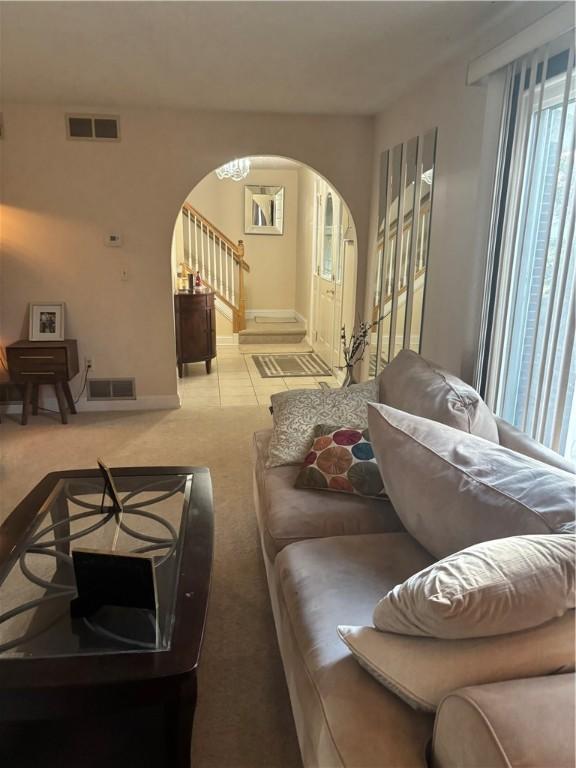 view of carpeted living room