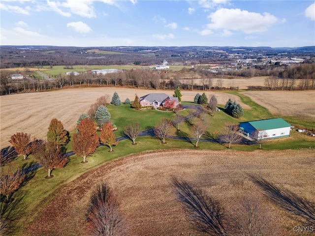 bird's eye view featuring a rural view