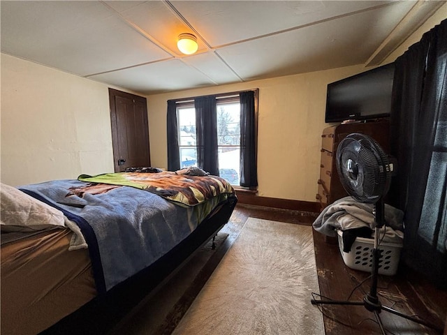 bedroom featuring hardwood / wood-style flooring