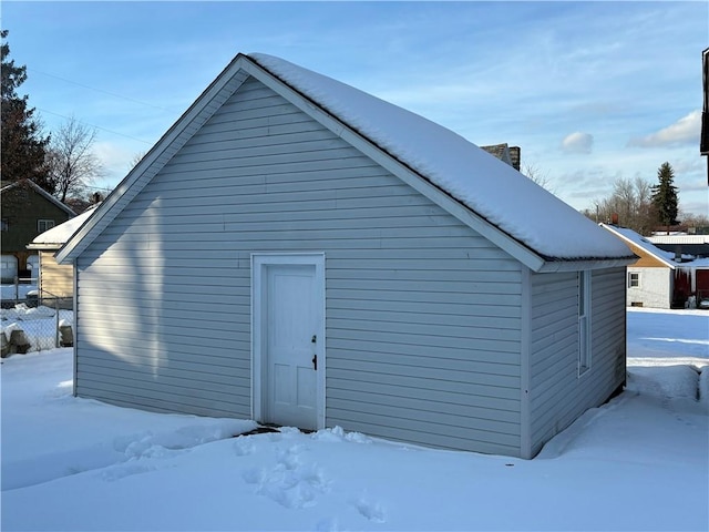 view of snow covered structure