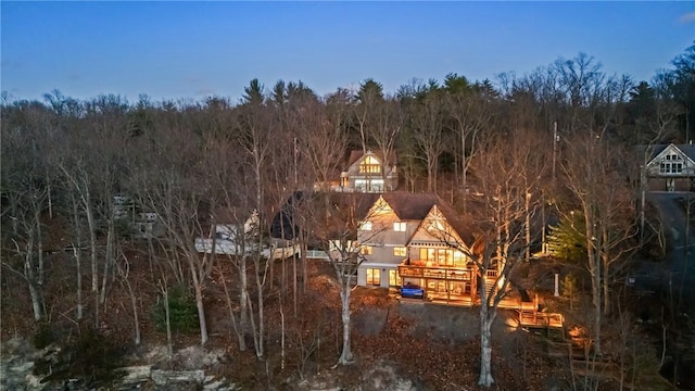 view of yard at dusk