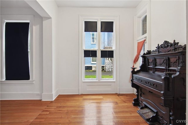 doorway to outside featuring light hardwood / wood-style flooring