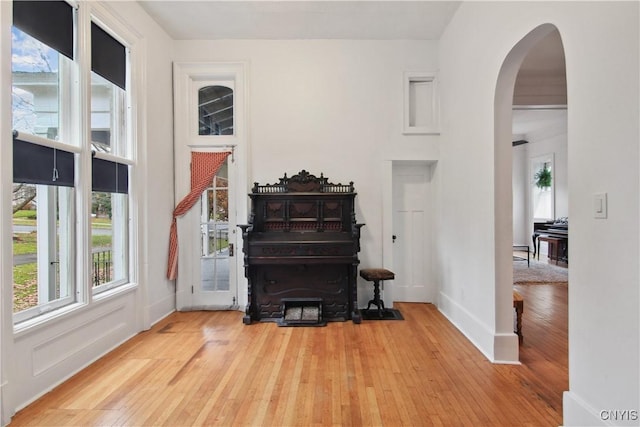 miscellaneous room with light hardwood / wood-style flooring