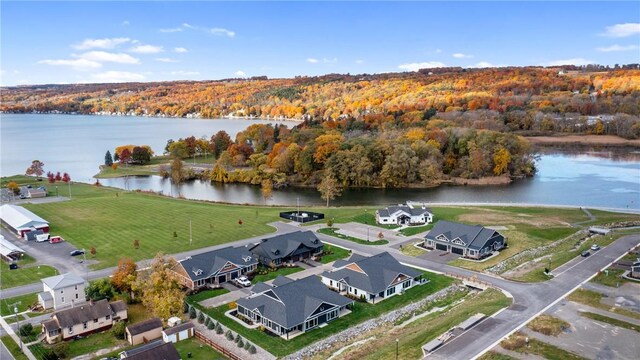 205 Charles Herrmann Way Unit 205, Milo, NY 14527 - aerial view featuring a view of trees and a water view