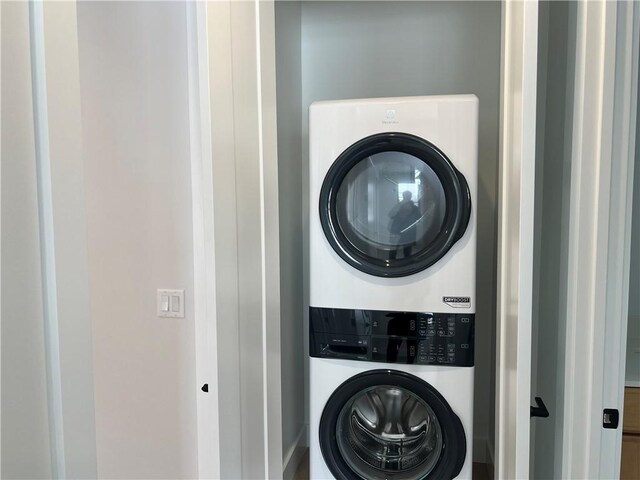 205 Charles Herrmann Way Unit 205, Milo, NY 14527 - laundry area with laundry area and stacked washer and clothes dryer