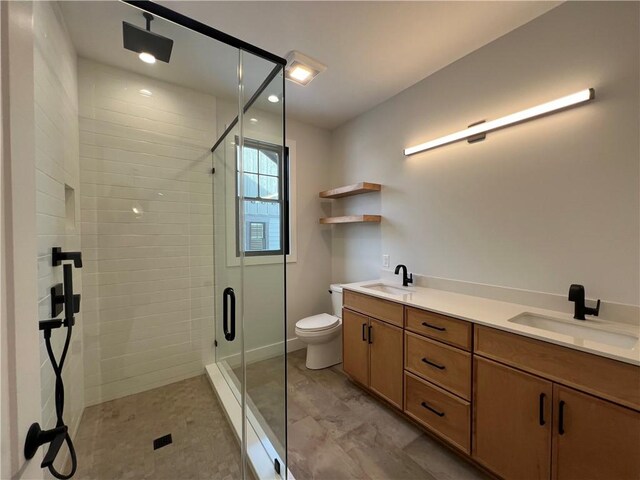 205 Charles Herrmann Way Unit 205, Milo, NY 14527 - full bath with double vanity, a sink, a stall shower, and toilet